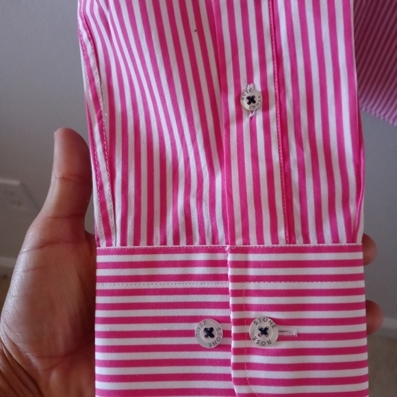 Stone Rose Ombre Striped Button Down Shirt Size 2 - Picture 6 of 9